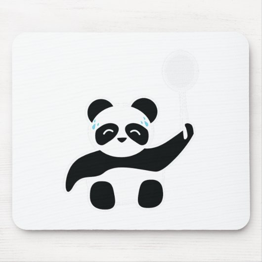 Badminton Panda Getting Sweaty Mousepad (Vorne)