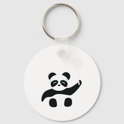 Badminton Panda Getting Sweaty Schlüsselanhänger (Vorderseite)