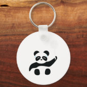 Badminton Panda Getting Sweaty Schlüsselanhänger (Vorderseite)