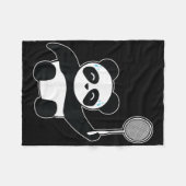 Badminton-Panda kommt ins Schwitzen Fleecedecke (Vorderseite (Horizontal))