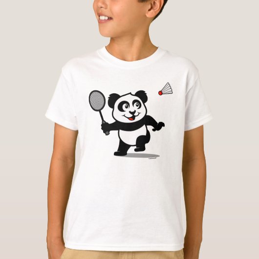 Badminton Panda (leichte Shirt) T-Shirt (Vorderseite)