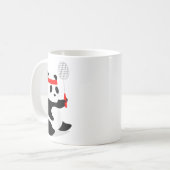 Badminton-Panda schwitzt und verpasst Kaffeetasse (Vorderseite Links)