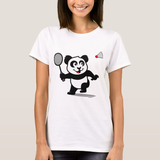 Badminton Panda T-Shirt (Vorderseite)