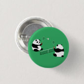 Badminton Pandas Button / Button / Abzeichen (Vorne & Hinten)