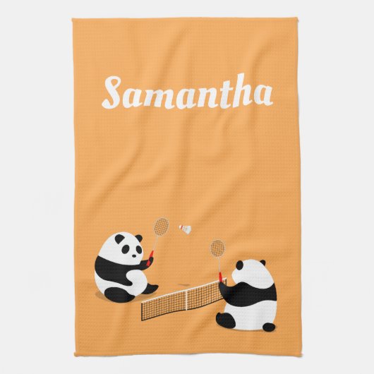 Badminton Pandas Sporttuch Geschirrtuch (Vertikal)