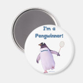 Badminton Penguin Magnet (Vorderseite/Rückseite)