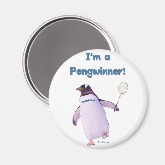 Badminton Penguin Magnet (Vorderseite/Rückseite)