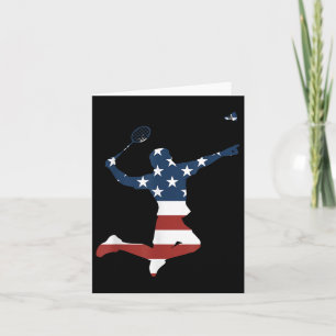 Badminton Player American Flag Apparel Badminton P Karte