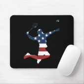 Badminton Player American Flag Apparel Badminton P Mousepad (Mit Mouse)