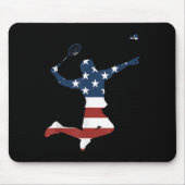 Badminton Player American Flag Apparel Badminton P Mousepad (Vorne)