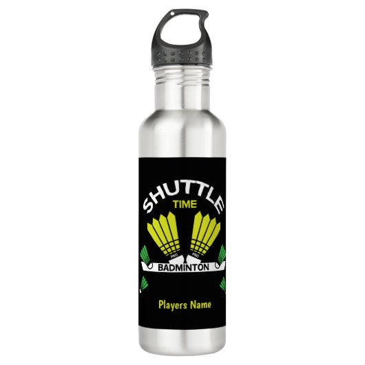 Badminton Player Battledon Sports Edelstahlflasche (Vorderseite)