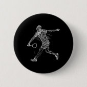 Badminton Player Drawing Shuttle Game For Boys  Button (Vorderseite)