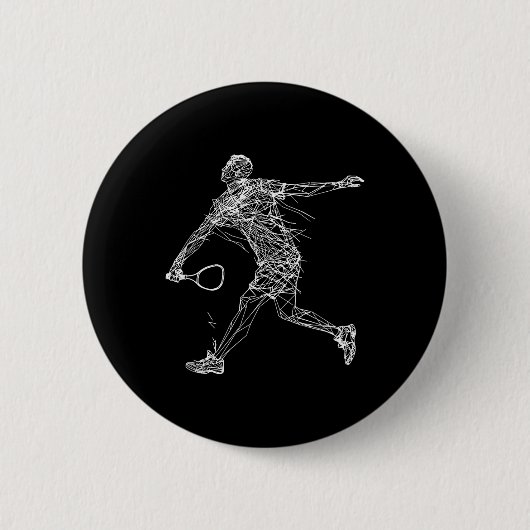 Badminton Player Drawing Shuttle Game For Boys  Button (Vorderseite)