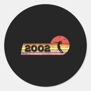 Badminton-Player Geboren 2002 Geburtstag Vintage F Runder Aufkleber