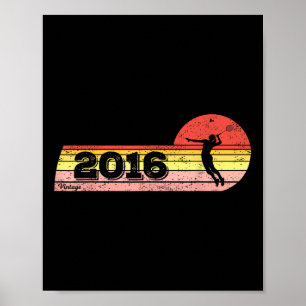 Badminton-Player Geboren 2016 Geburtstagsfrauen Vi Poster