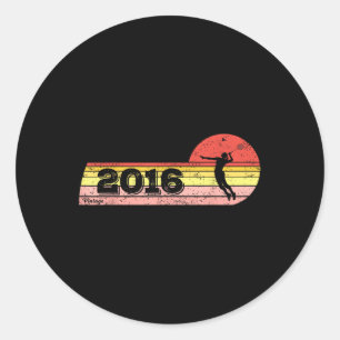 Badminton-Player Geboren 2016 Geburtstagsfrauen Vi Runder Aufkleber