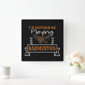 Badminton Player-Geschenk Quadratische Wanduhr (Zuhause)