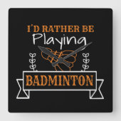 Badminton Player-Geschenk Quadratische Wanduhr (Vorderseite)