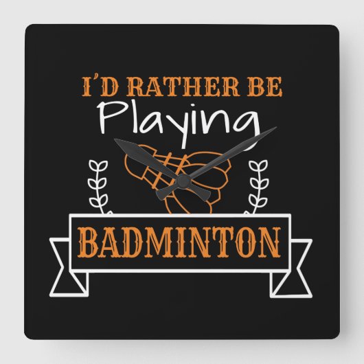Badminton Player-Geschenk Quadratische Wanduhr (Vorderseite)