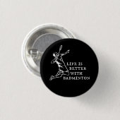 Badminton Player Geschenke Button (Vorne & Hinten)