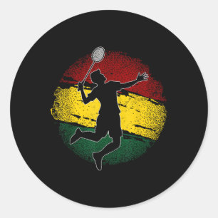 Badminton Player Ghanaian Flag Ghana Runder Aufkleber