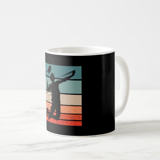 Badminton Player Jump Smash Kaffeetasse (VorderseiteRechts)