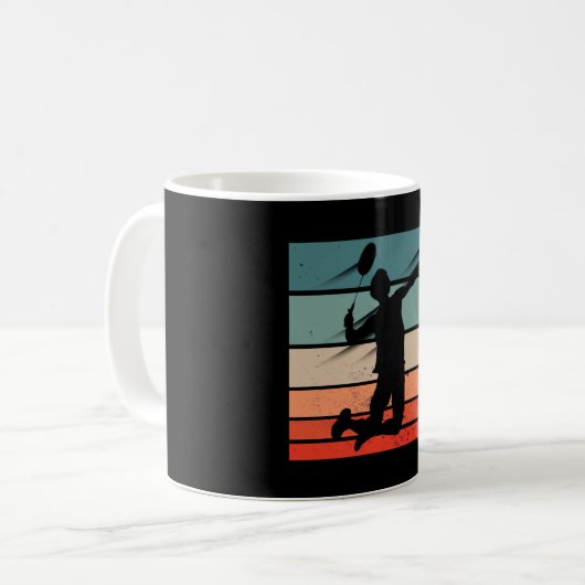 Badminton Player Jump Smash Kaffeetasse (Vorderseite Links)