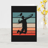 Badminton Player Jump Smash Karte (Gelbe Blume)