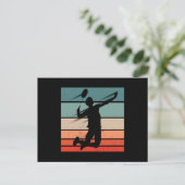 Badminton Player Jump Smash Postkarte (Stehend Vorderseite)