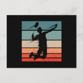 Badminton Player Jump Smash Postkarte (Vorderseite)