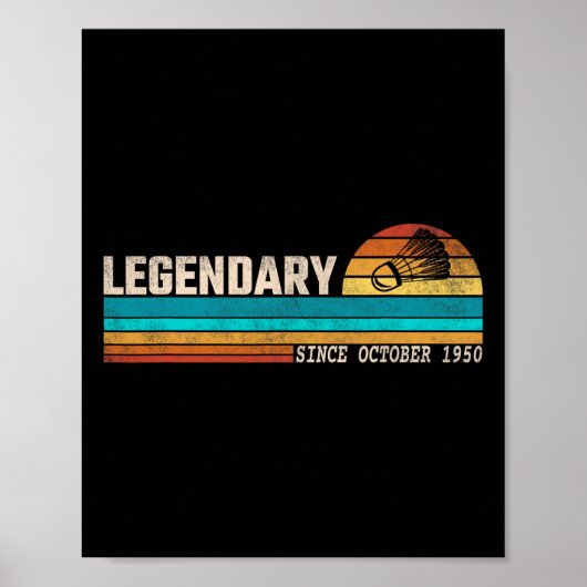 Badminton Player Legend Seit Oktober 1950 Birthda Poster (Vorne)
