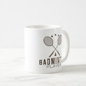 Badminton Player mit Minimalistischen Rackets Kaffeetasse (VorderseiteRechts)