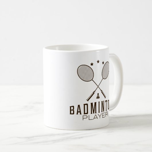 Badminton Player mit Minimalistischen Rackets Kaffeetasse (VorderseiteRechts)