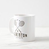 Badminton Player mit Minimalistischen Rackets Kaffeetasse (Vorderseite Links)