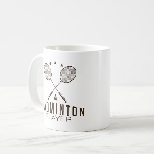 Badminton Player mit Minimalistischen Rackets Kaffeetasse (Vorderseite Links)