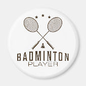 Badminton Player mit Minimalistischen Rackets Magnet (Vorne)
