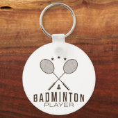 Badminton Player mit Minimalistischen Rackets Schlüsselanhänger (Vorderseite)