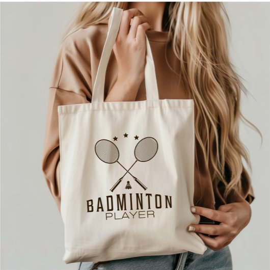 Badminton Player mit Minimalistischen Rackets Tragetasche