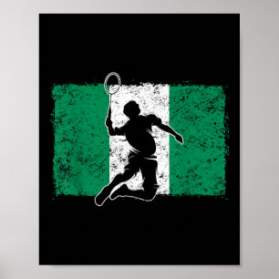 Badminton Player Nigeria nigerianische Flagge Nige Poster