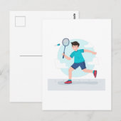 Badminton Player Postkarte (Vorne/Hinten)