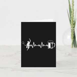 Badminton Player Racket - Heartbeat Ekg Badminton Karte