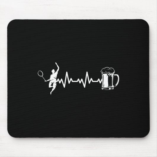 Badminton Player Racket - Heartbeat Ekg Badminton Mousepad (Vorne)