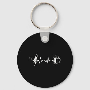 Badminton Player Racket - Heartbeat Ekg Badminton Schlüsselanhänger