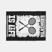 Badminton Player - Racket Shuttle Badminton Fleecedecke (Vorderseite (Horizontal))