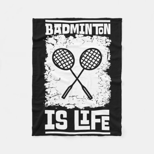 Badminton Player - Racket Shuttle Badminton Fleecedecke (Vorderseite)