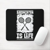Badminton Player - Racket Shuttle Badminton Mousepad (Mit Mouse)