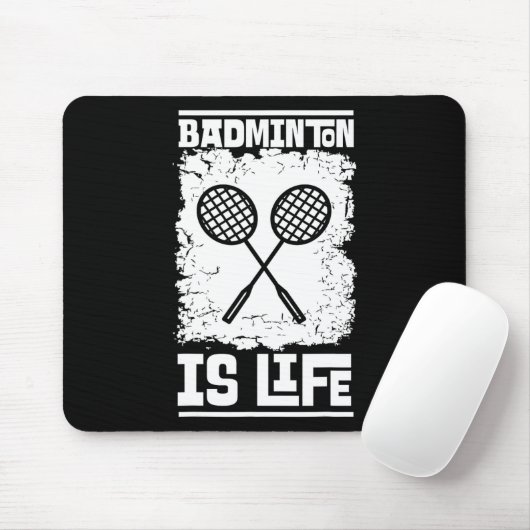 Badminton Player - Racket Shuttle Badminton Mousepad (Mit Mouse)