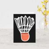 Badminton Player Racket Shuttle Illustration Sport Karte (Gelbe Blume)