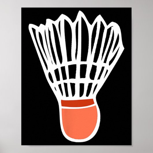 Badminton Player Racket Shuttle Illustration Sport Poster (Vorne)