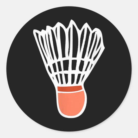 Badminton Player Racket Shuttle Illustration Sport Runder Aufkleber (Vorderseite)